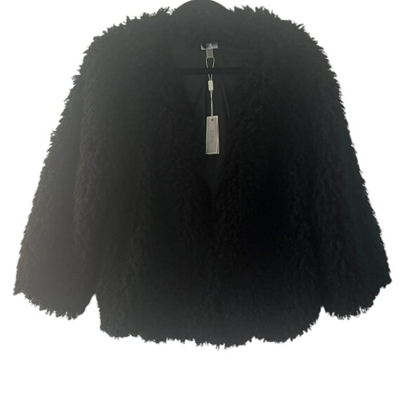 Women's NWT Cupio Soft‎ Fuzzy Cropped Back Jacket Size Large - Picture 1 of 5